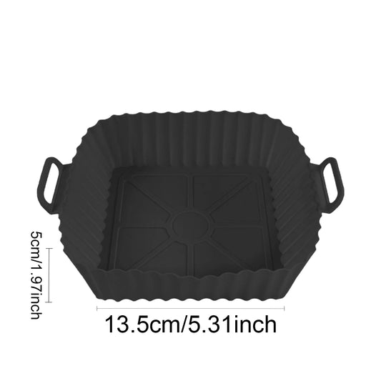 Silicone Air Fryer Liners Pot,Airfryer Basket Cooking Gadgets ,Reusable Baking Tray Non-Stick Pizza Pan Oven Kitchen Accessories
