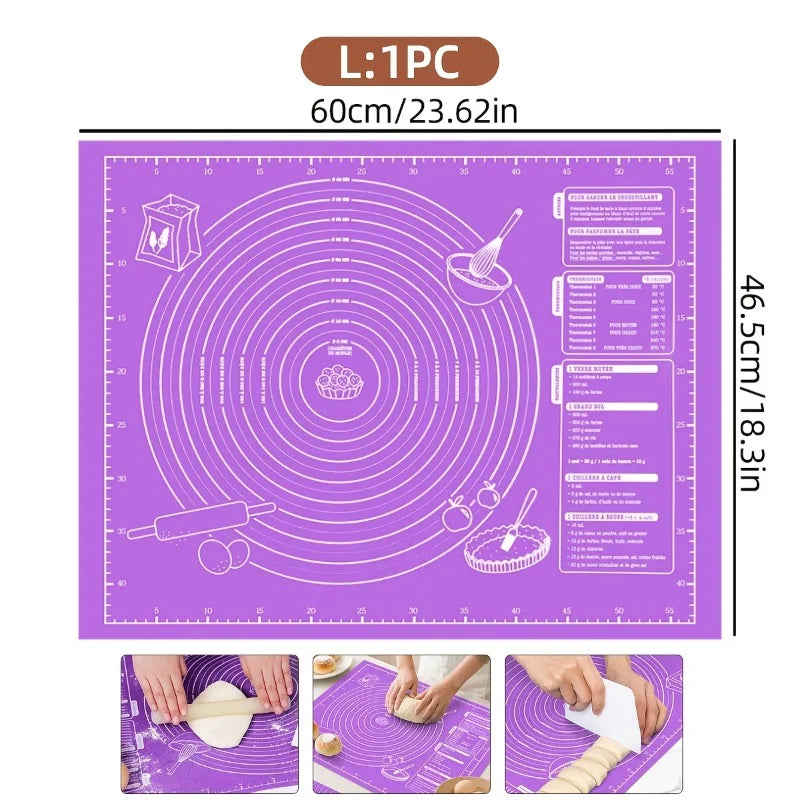 Multipurpose Non-Stick Pastry Mat for Rolling Dough, Perfect for Pies Cookies, Holiday Kitchen Gadget