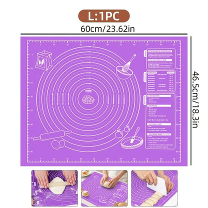 Multipurpose Non-Stick Pastry Mat for Rolling Dough, Perfect for Pies Cookies, Holiday Kitchen Gadget