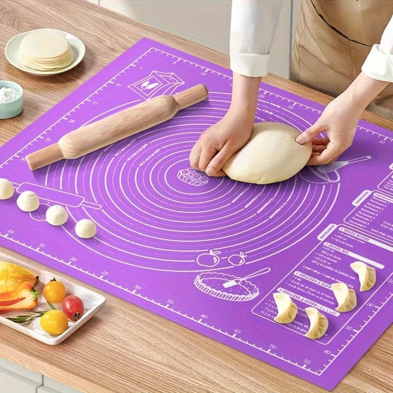 Multipurpose Non-Stick Pastry Mat for Rolling Dough, Perfect for Pies Cookies, Holiday Kitchen Gadget