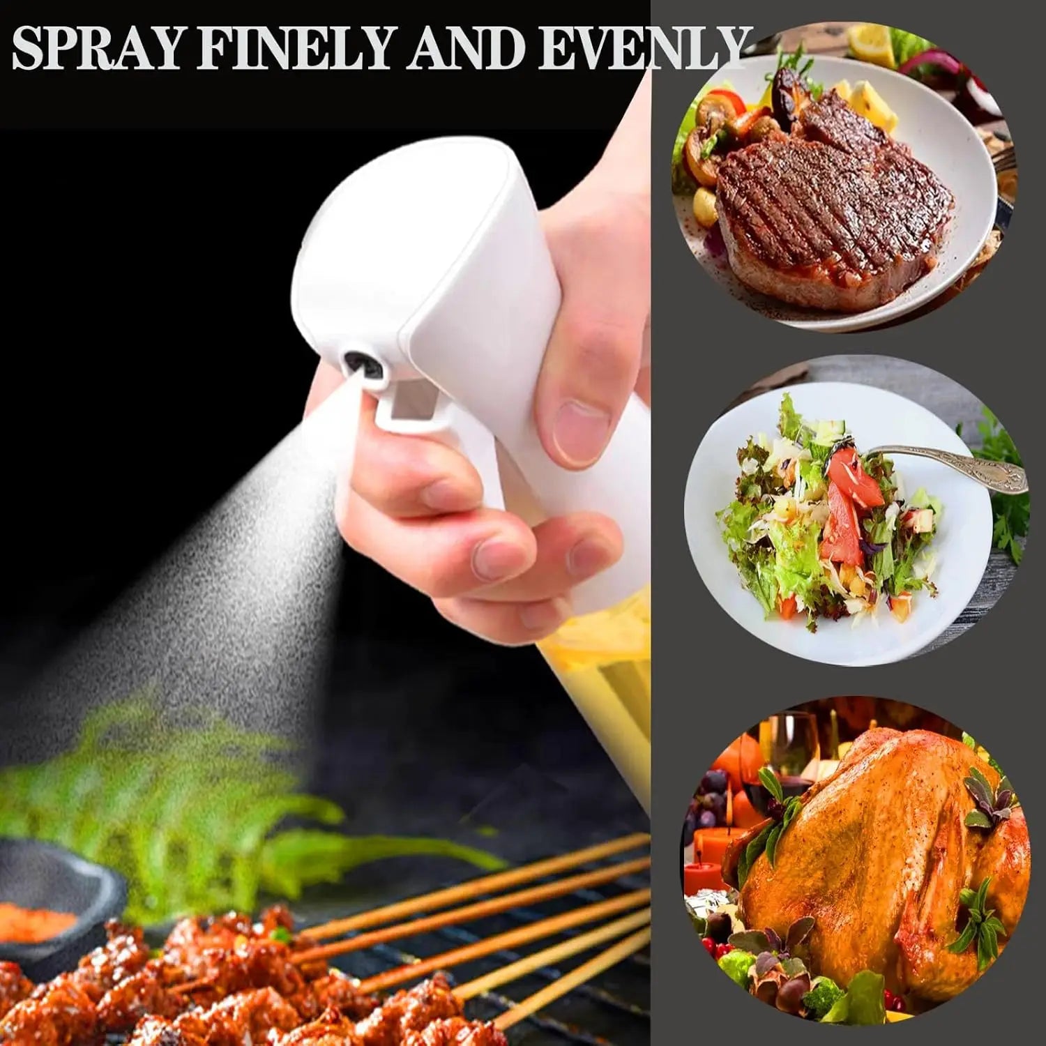 200/300/Ml Oil Spray Bottle BBQ Cooking Olive Oil Sprayer Plastic Baking Oil Spray Empty Bottle Vinegar Bottle