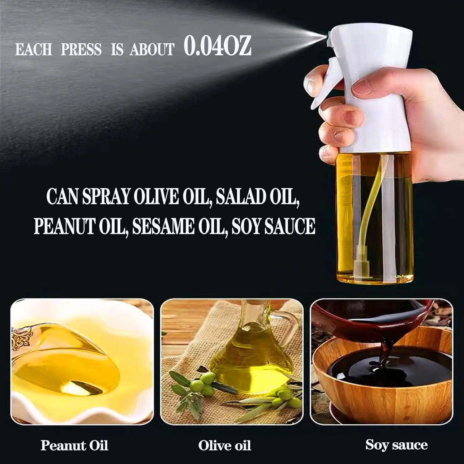 200/300/Ml Oil Spray Bottle BBQ Cooking Olive Oil Sprayer Plastic Baking Oil Spray Empty Bottle Vinegar Bottle